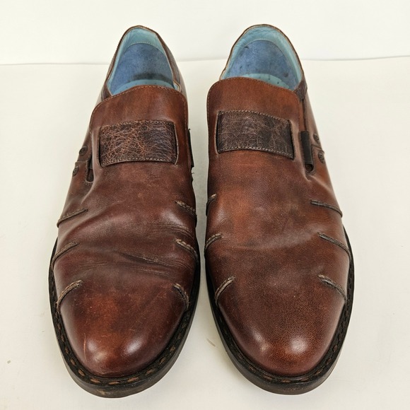 Steven by Steve Madden Brown Leather Loafers Dress Shoes Made in Italy Mens